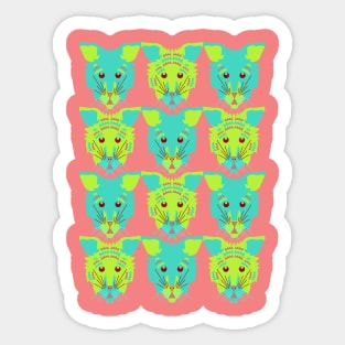 Litter of Kittens, Greens Sticker